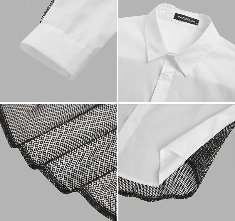 See-Through Back Long-Sleeved Shirts