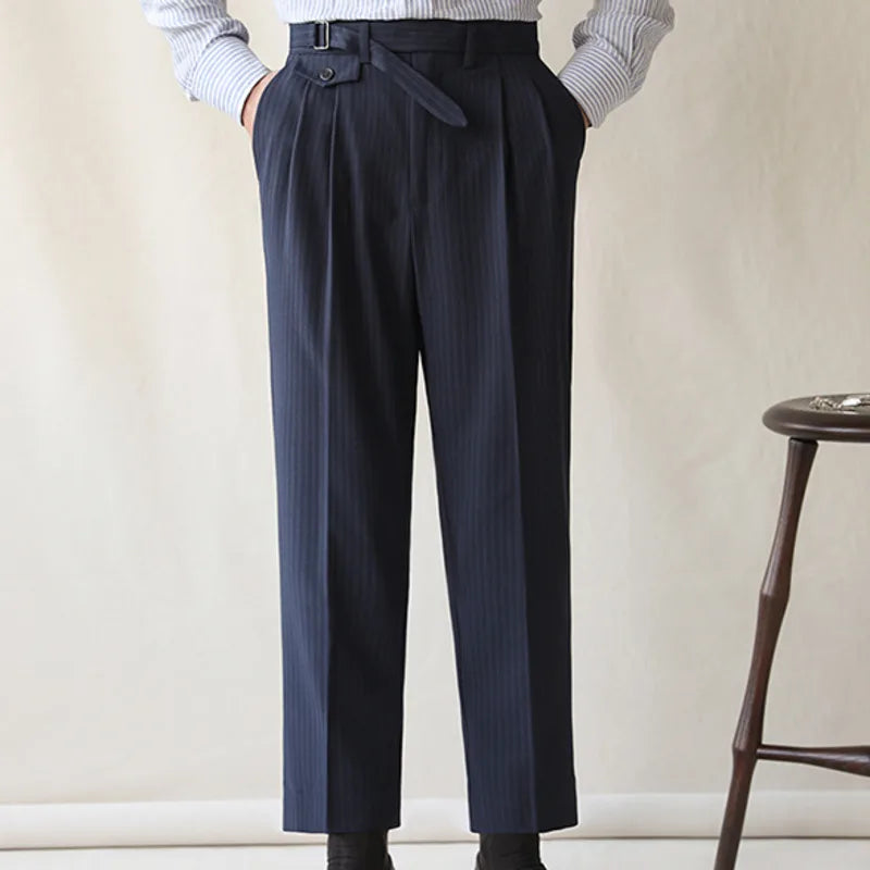 High Waist Casual Stripe Trousers