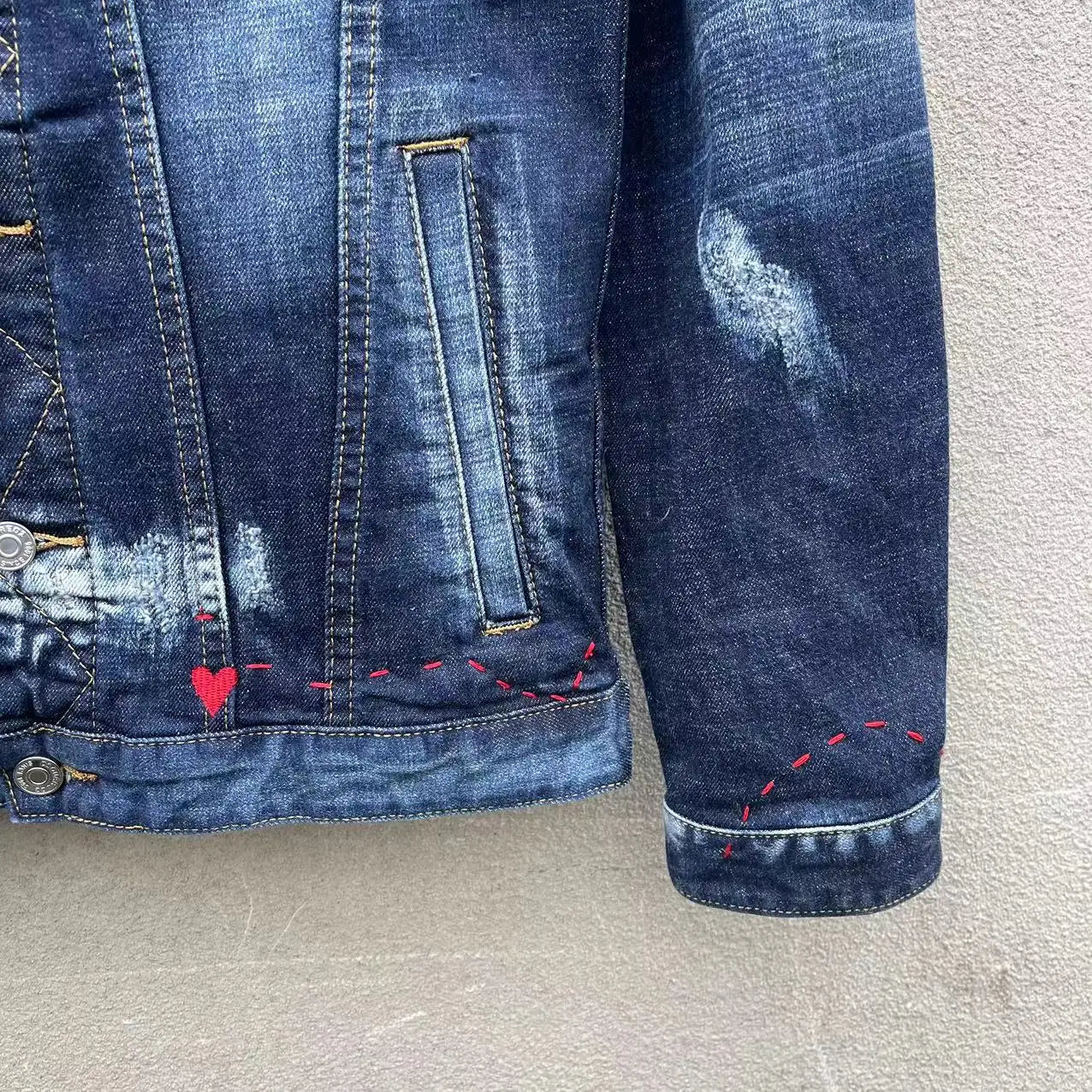 Splash Paint Patch Casual Denim Jacket