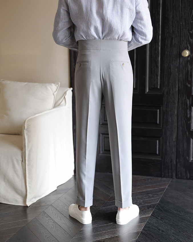 Solid High-Quality Metal Buckle Trousers