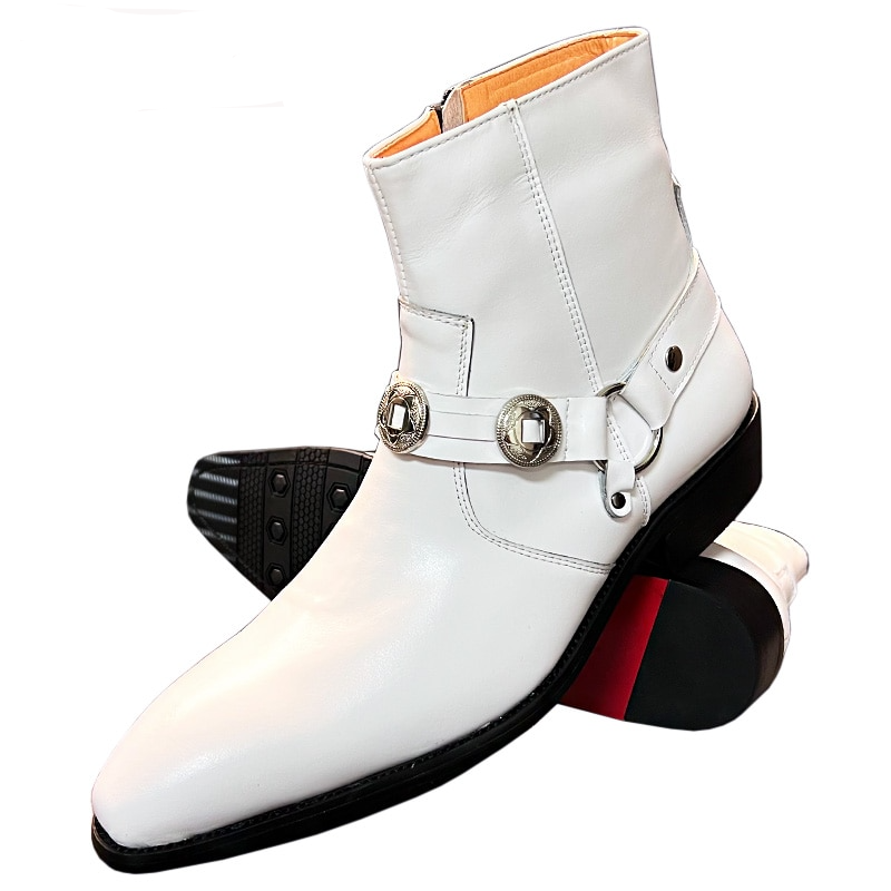 Silver Deco Zipper Boots