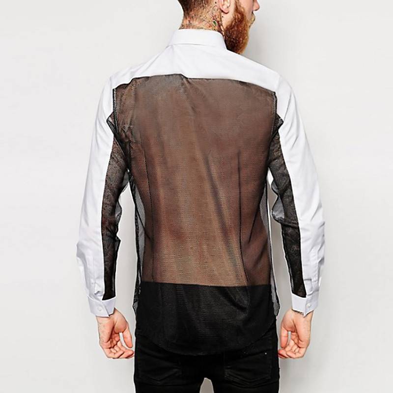 See-Through Back Long-Sleeved Shirts