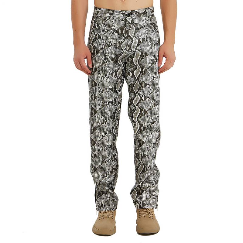 Snake Pattern Dance Stage Style Men Pants