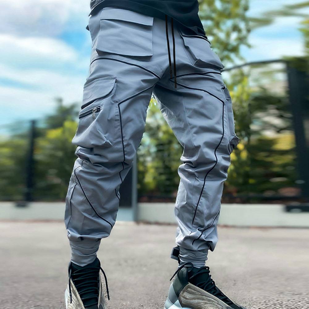 Casual Hip-Hop Cotton Drawstring Closure Cargo Pants