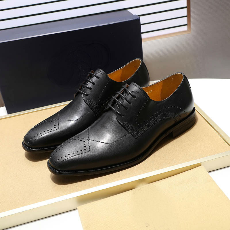 Luxury Formal Simple Modern Toe Brogue Men Derby Shoes