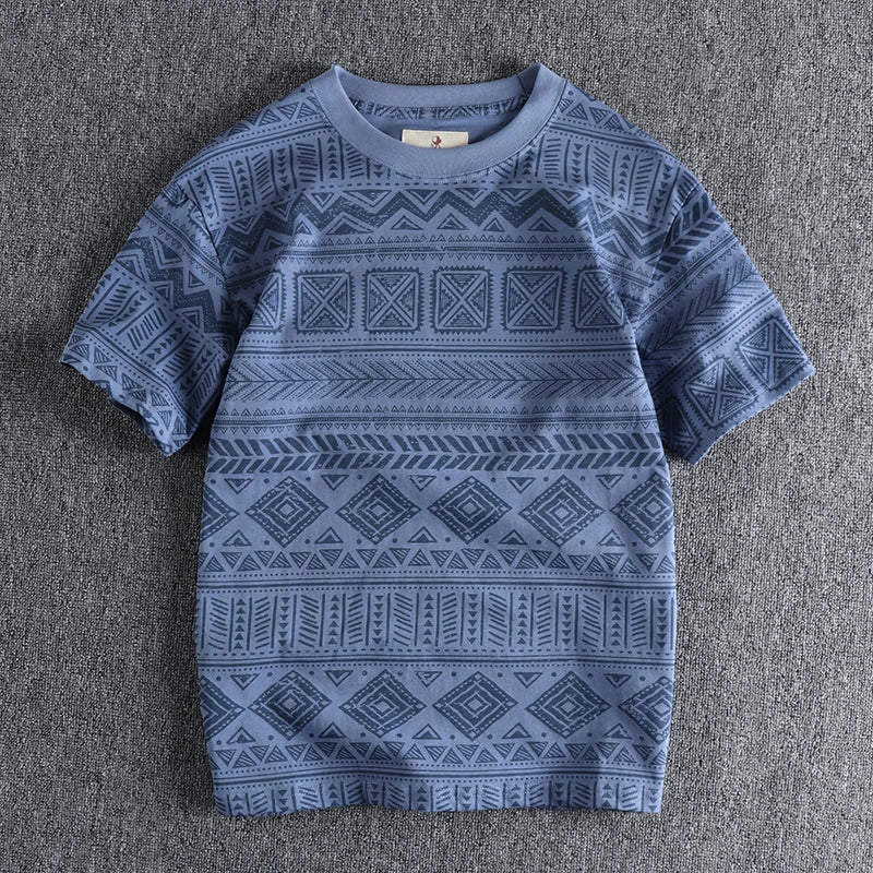 O-Neck Geometric Printed T-Shirt