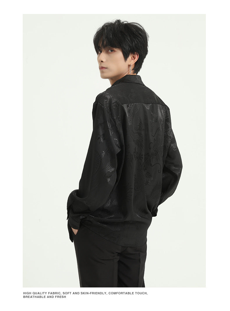Invisible Dragon Printed Long Sleeve Shirt