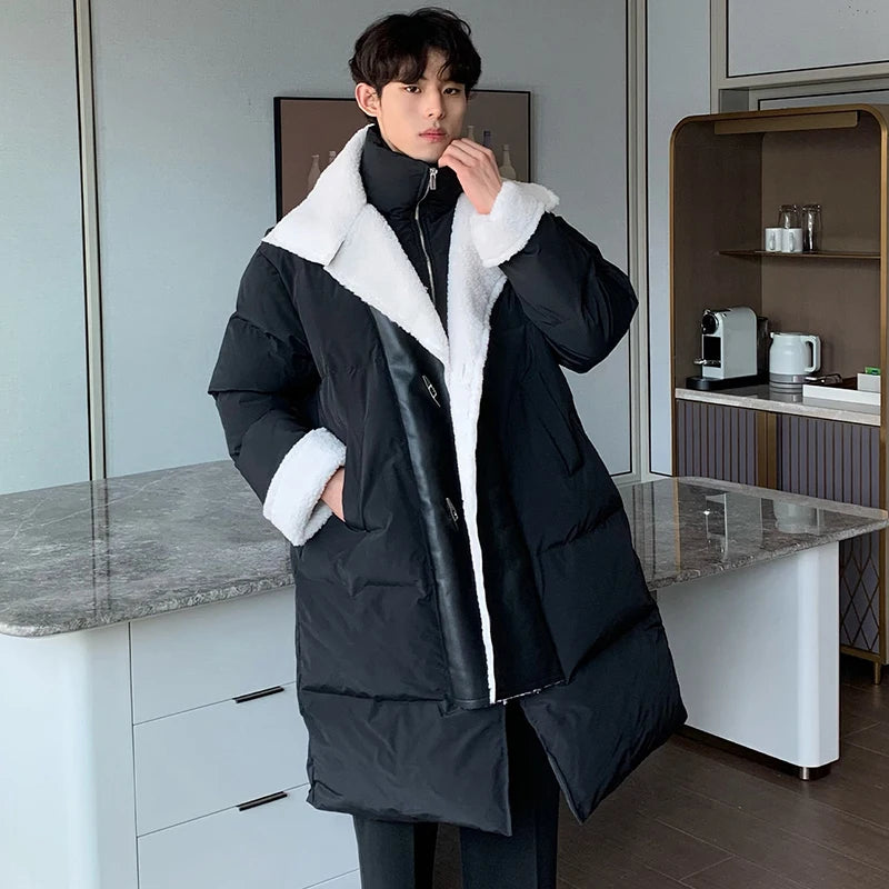 Lamb Wool Cotton Thickened Lapel Coat