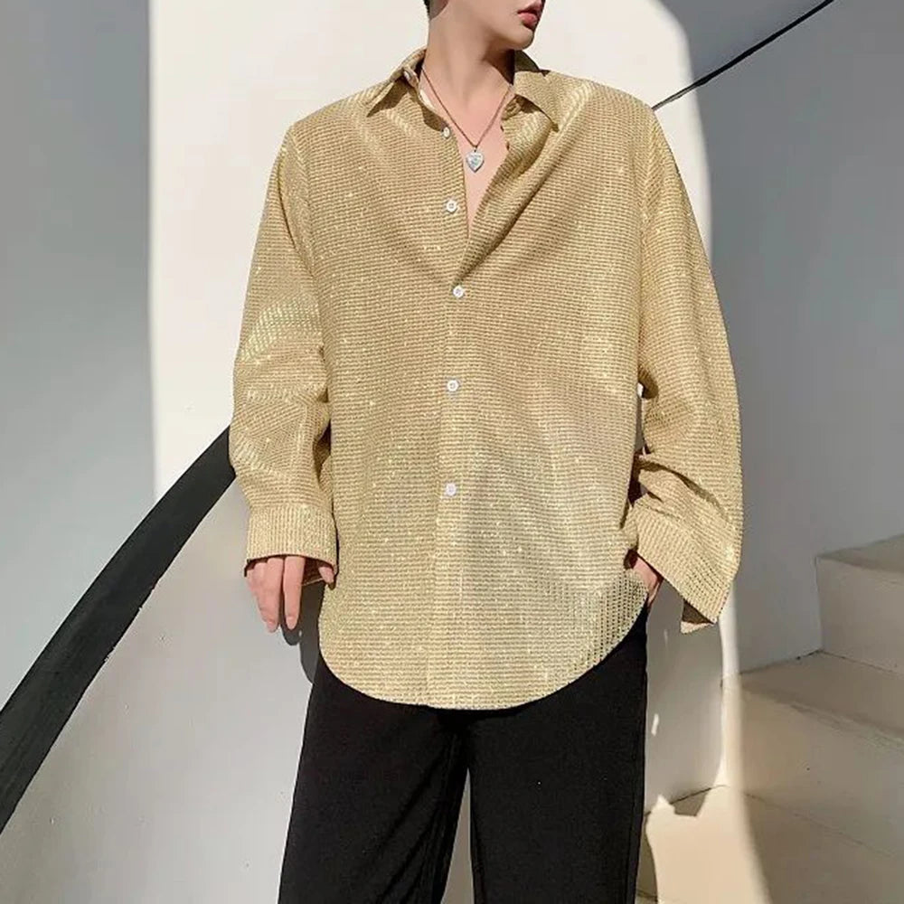 Shiny Bright Silk Woven Shirt