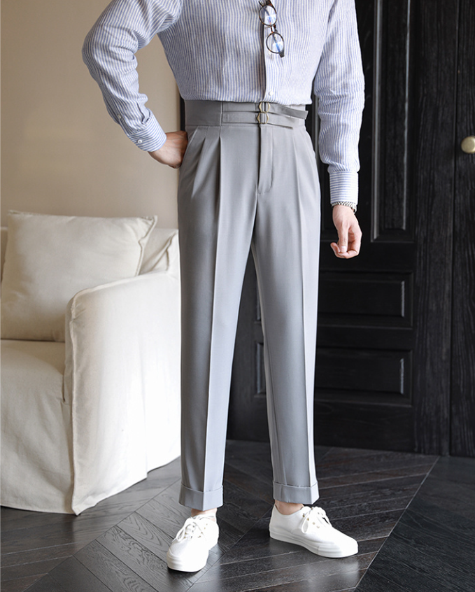 Solid High-Quality Metal Buckle Trousers