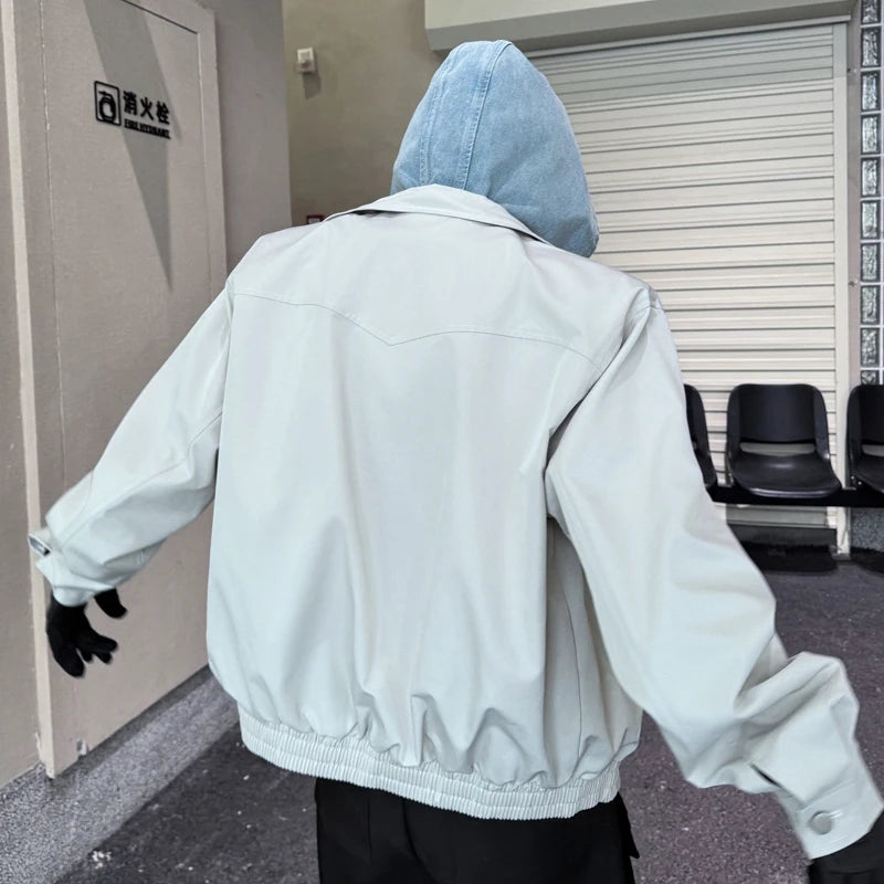 Double Layer Solid Hooded Jacket