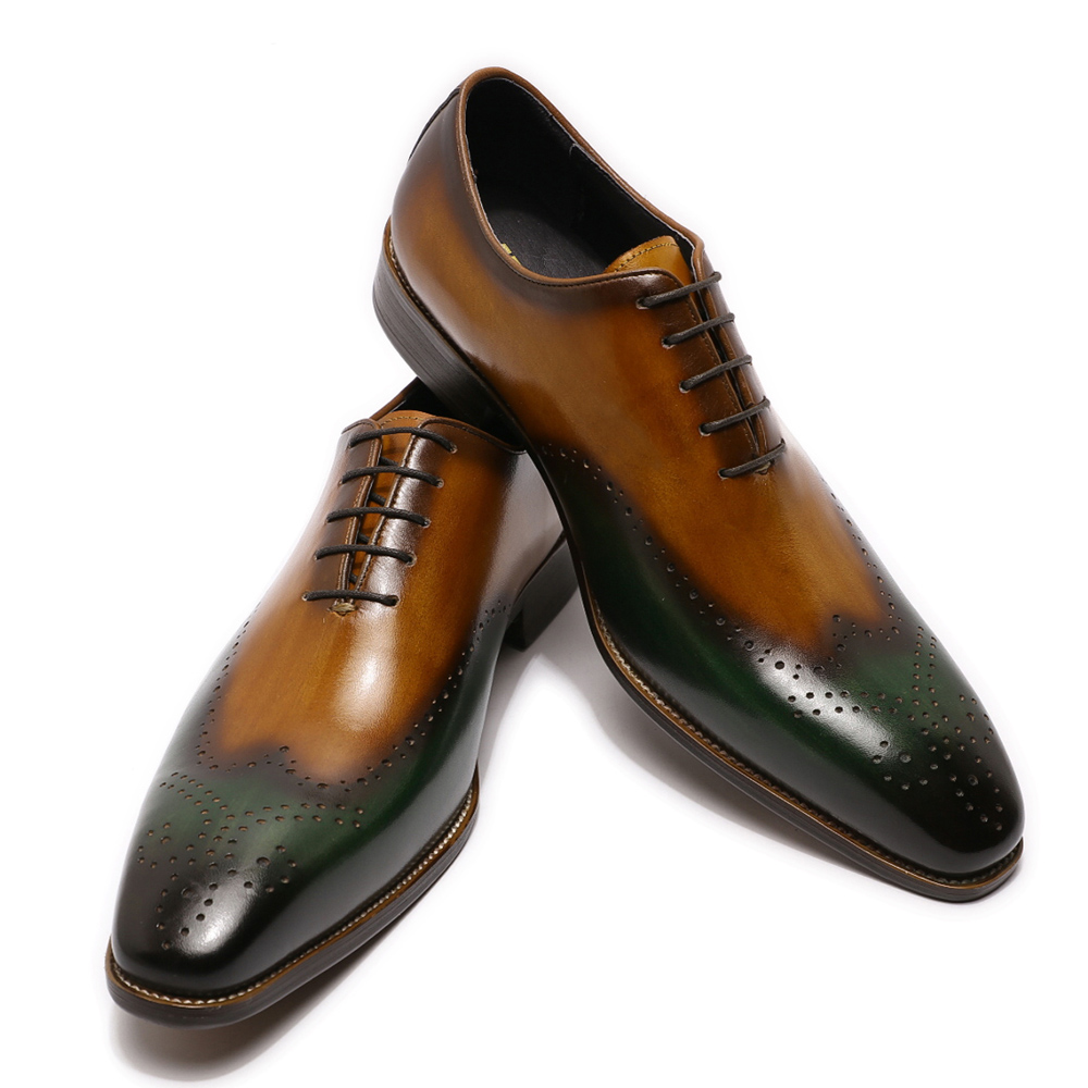 Hand Painted Men Wingtip Oxford Shoes