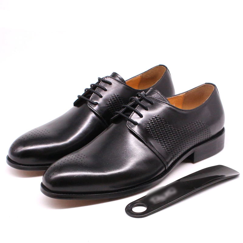 Perforated Leather Men Classic Look Derby Shoes