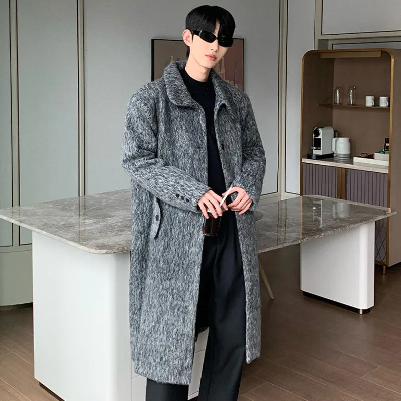 Grey Color Woolen Thick Coat