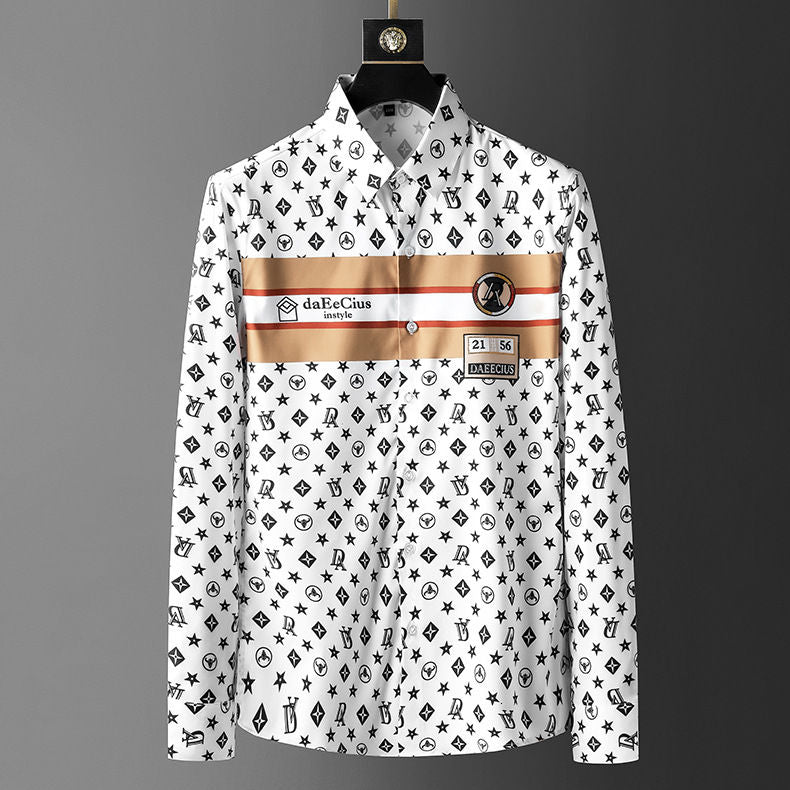 Unique Symbol Printed Long Sleeves Shirt