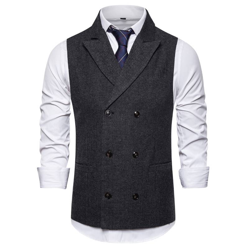 Six Buttons Double Breasted Classic Vest