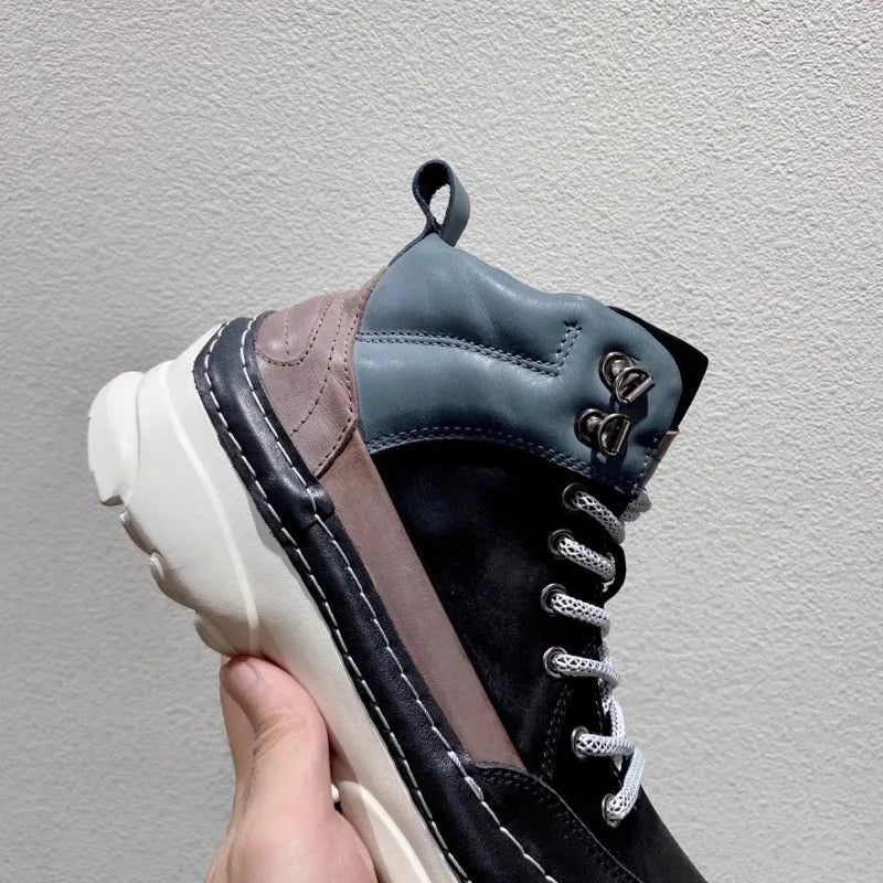 Casual Genuine Leather High Top Sneakers