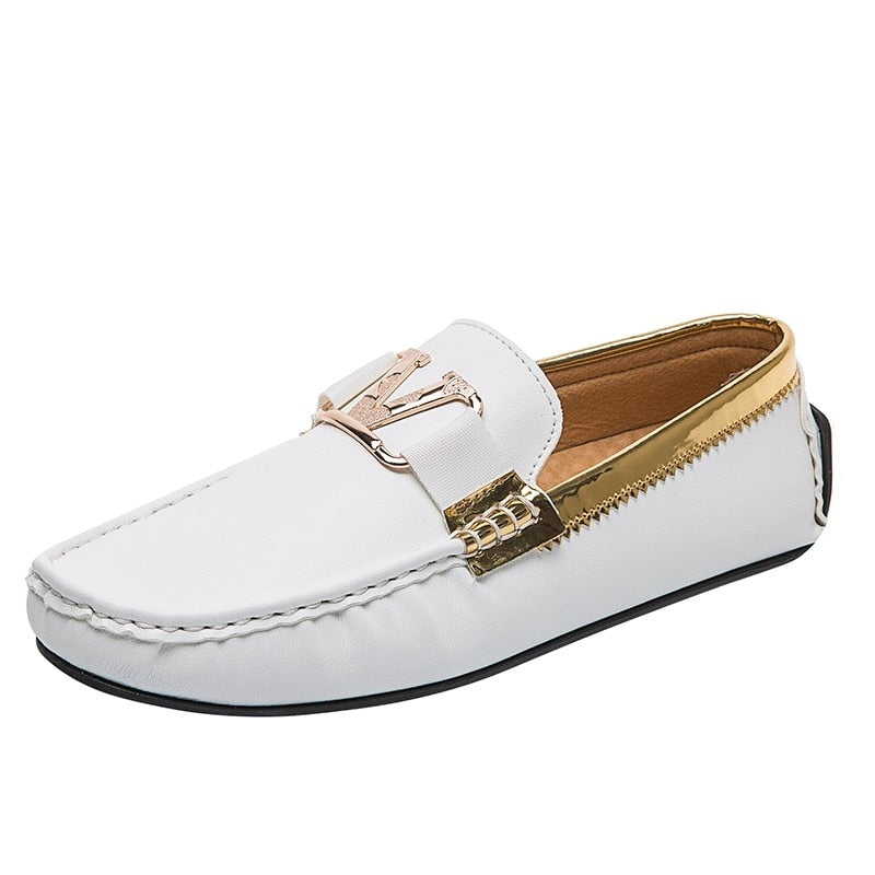 Gold Belt Decorated Mocassins