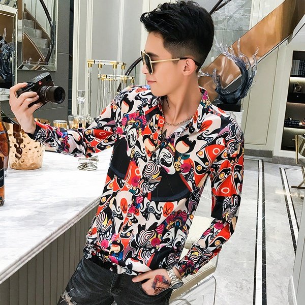 Mix Casual Printed Men Long Sleeve Shirts