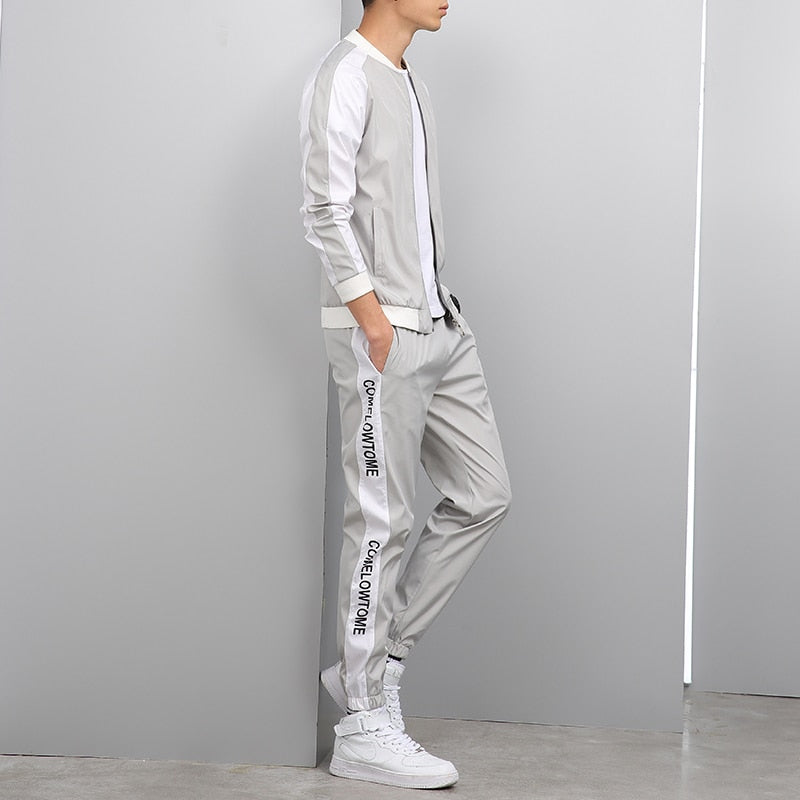 Casual Mandarin Collar Two Pieces Set Tracksuit