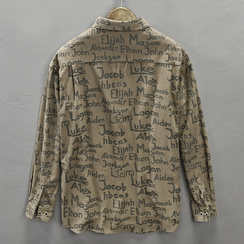 Letters and Names Printed Long-Sleeved Shirts