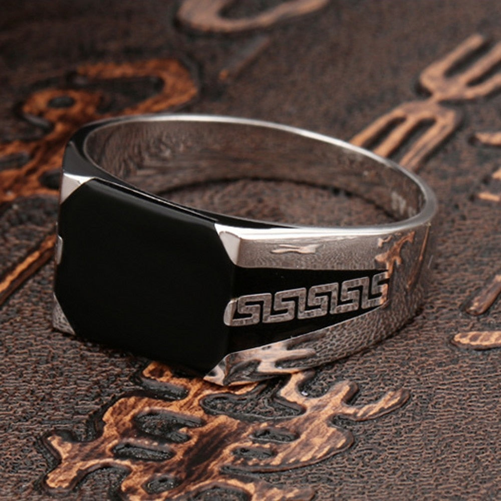 Pure S925 Silver Lines Decorated Fashion Ring