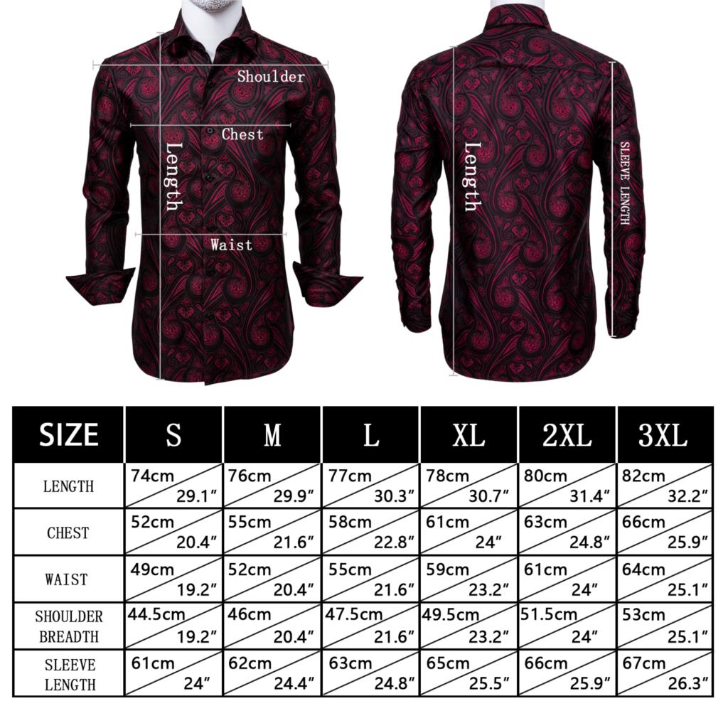 Paisley Jacquard Embossed Men Long Sleeve Shirt