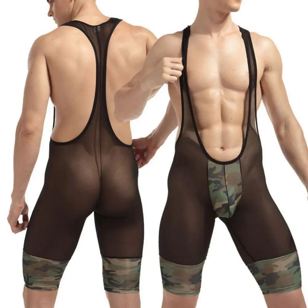 Camouflage Transparent Romper Underwear