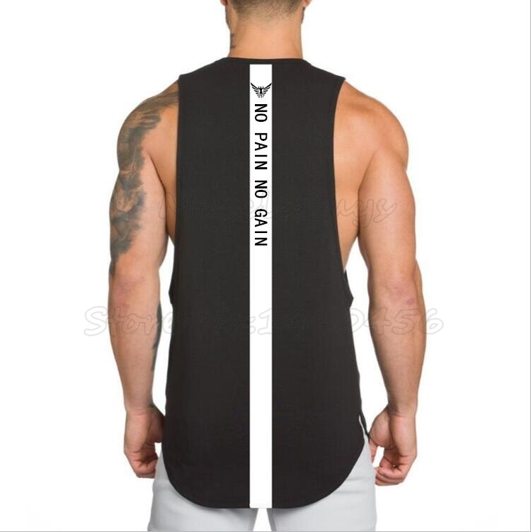 No Pain No Gain Back Line Printed Tank Top