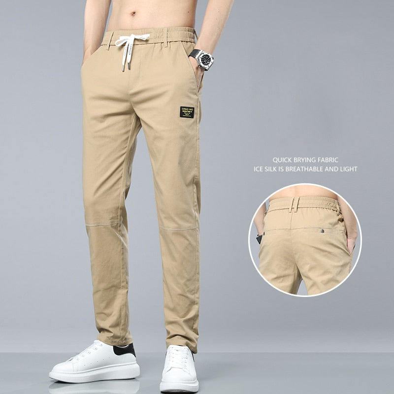 Solid Cotton Regular Fit Straight Pants