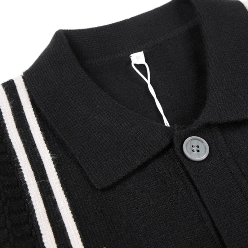 Knitted Four Side Stripe Sweater