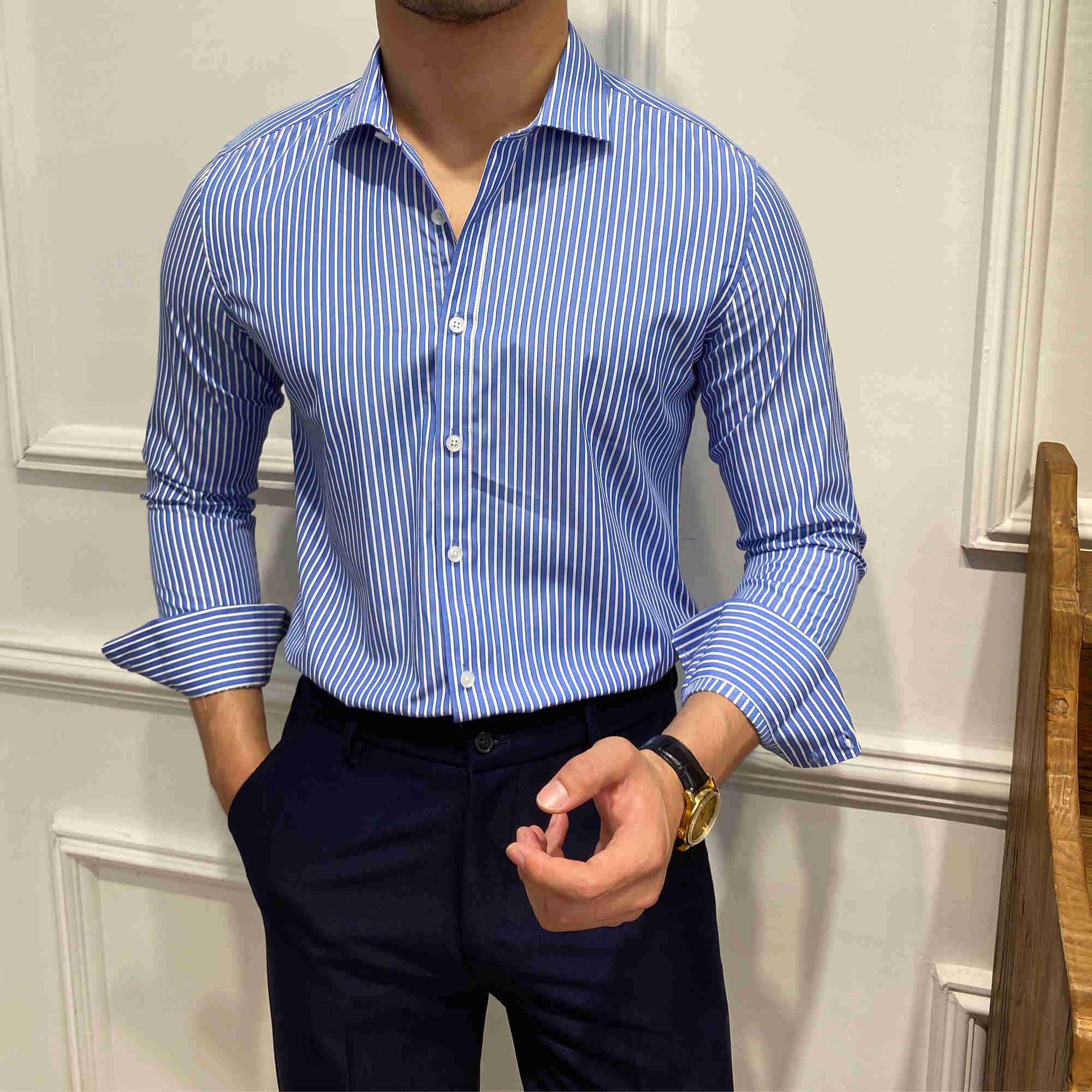 Englishman Classic Vertical Striped Shirt