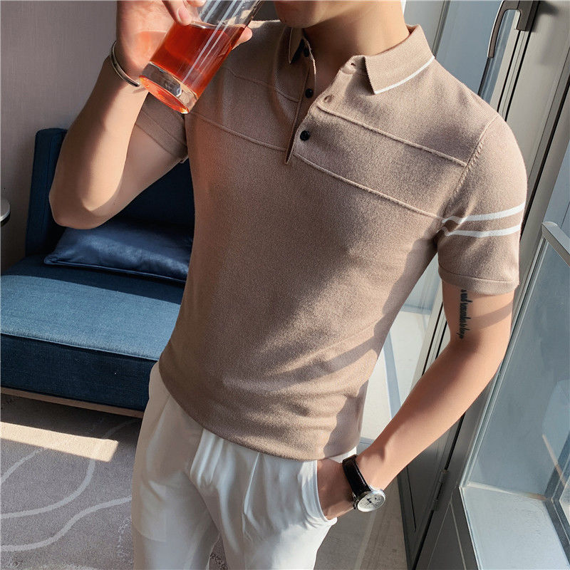 Double Striped Sleeves Style Polo Shirt