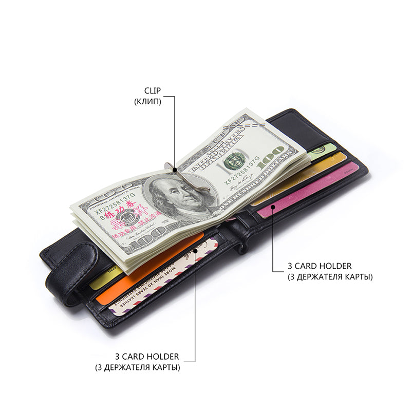 Hasp Closure Mini Money Clips with Cards Slots and Coin Purse