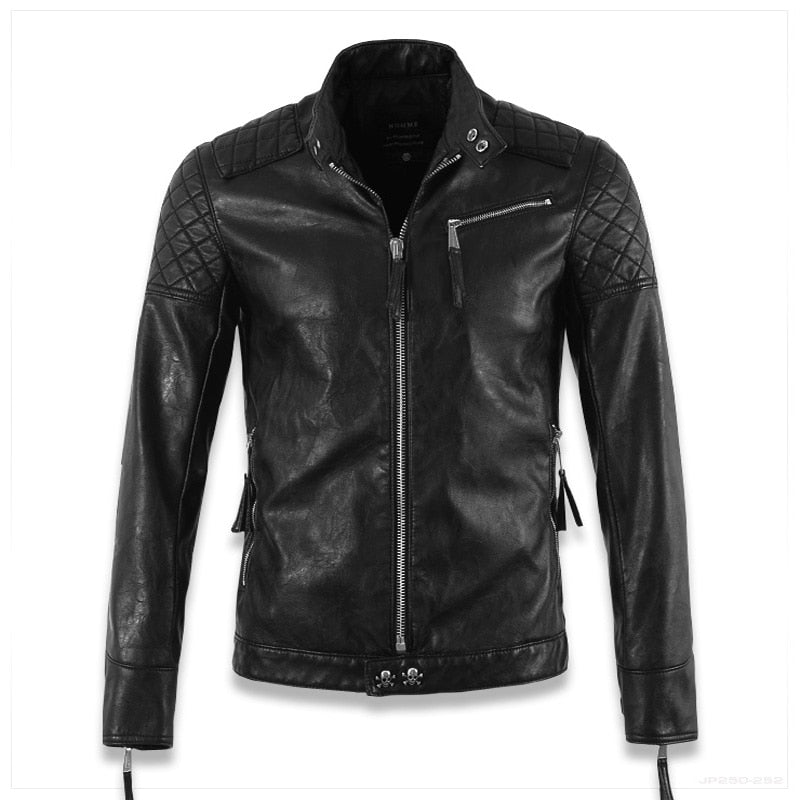 Big Skull Craft Biker Style Men Leather Jacket - FanFreakz