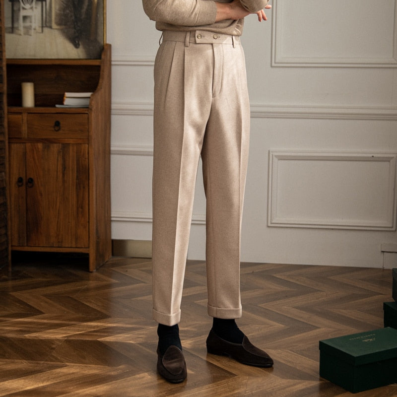 Button Straight Ivory Trouser