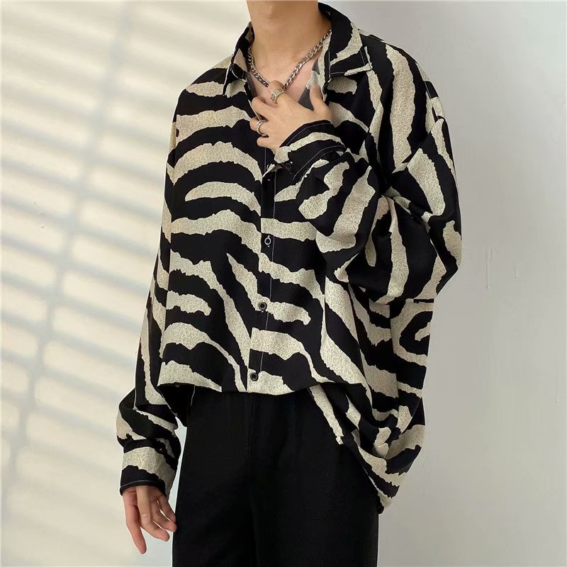 Striped Printed Long Sleeve Men Shirts