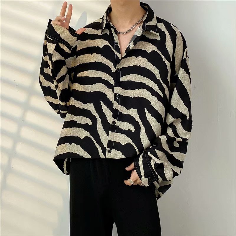 Striped Printed Long Sleeve Men Shirts