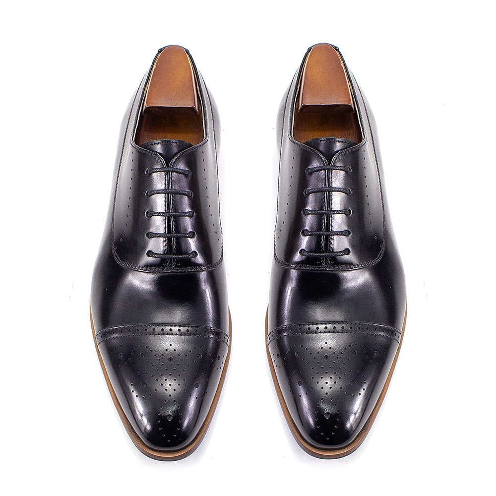 Classic Solid Genuine Leather Oxford Shoes