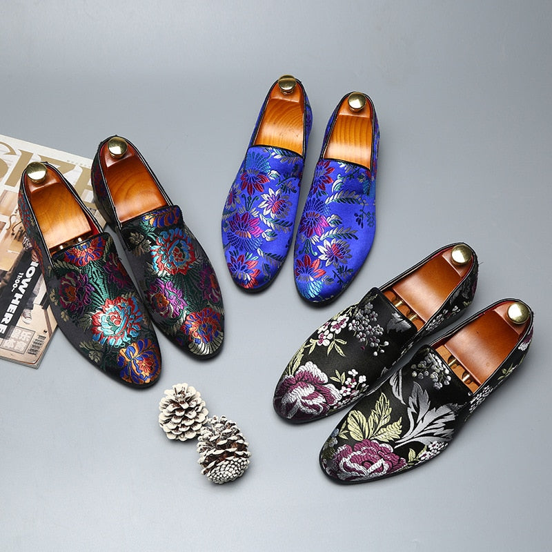 Exquisite Chinese Style Embroidery Men Loafers Shoes