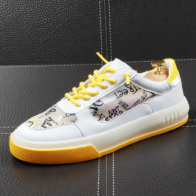 Breathable Graffiti Youth Low Top Style Men Sneaker