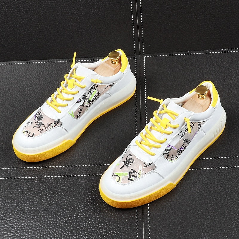 Breathable Graffiti Youth Low Top Style Men Sneaker