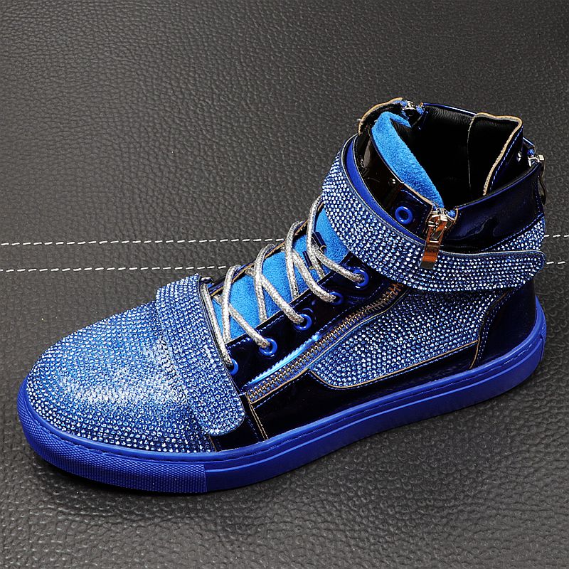 Casual Microfiber Rhinestone Decoration High Top Sneakers