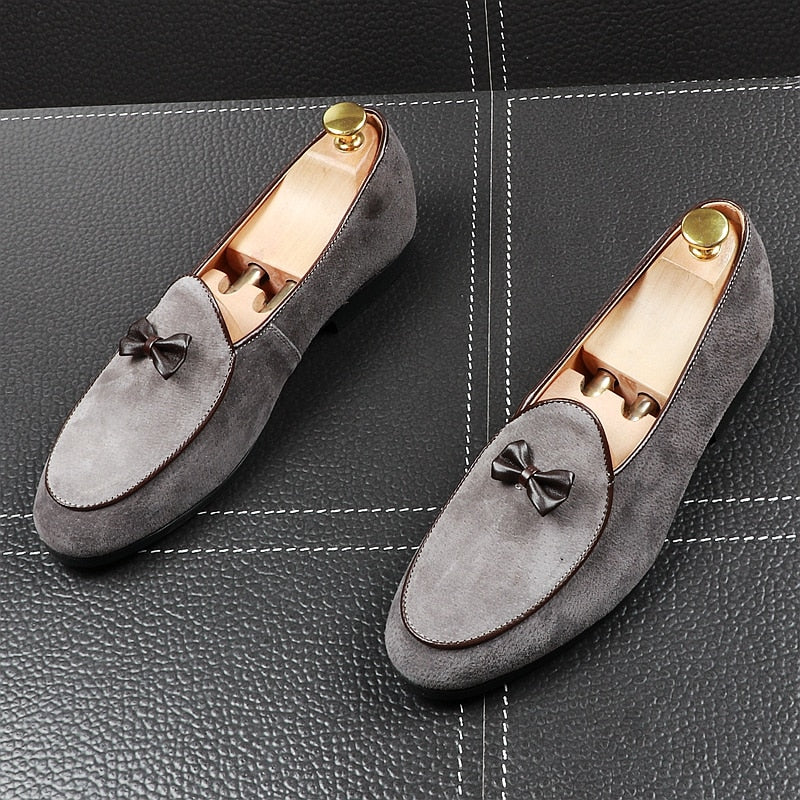 Pointed Toe with Butterfly Bowknot Detail Men Loafers Shoes