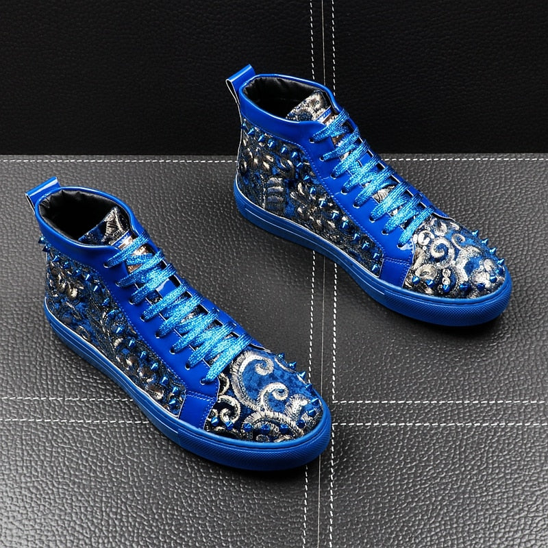 Dazzling Sequin Embroidery Youth Casual Style Men Sneaker