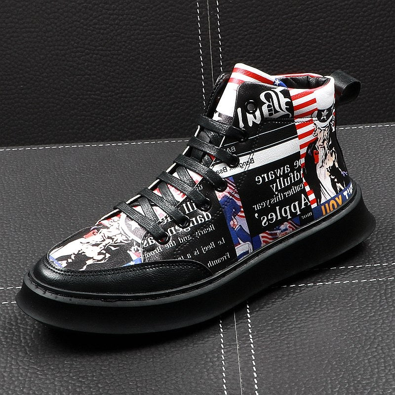 Comic Character High Top Casual Style Men Sneakers