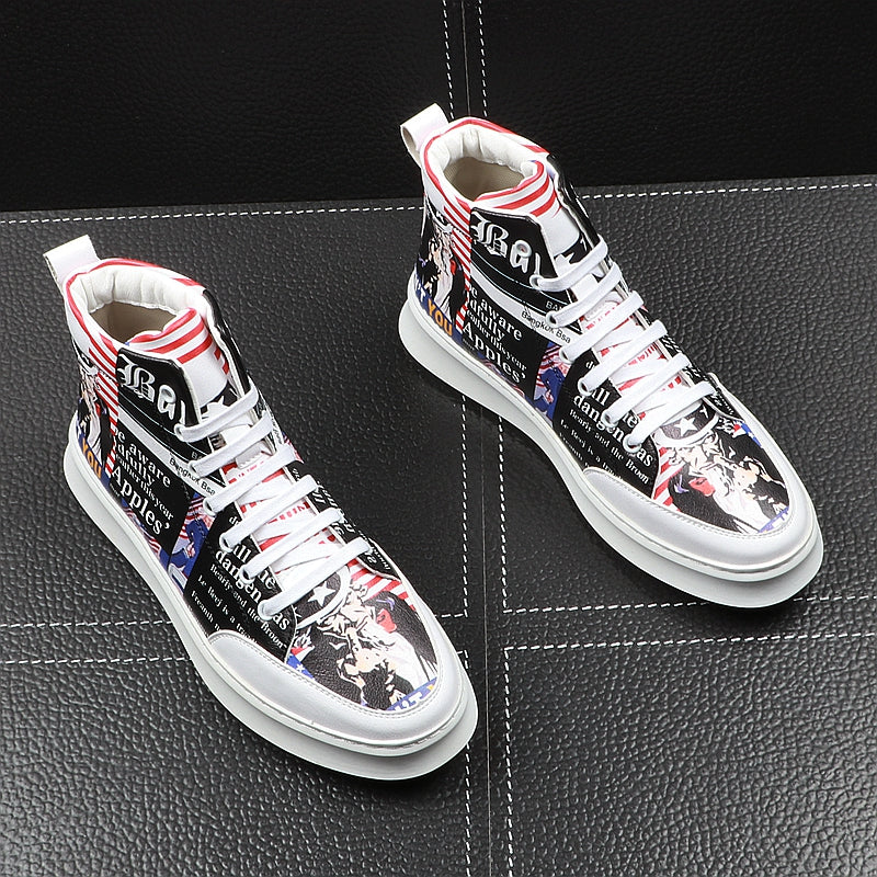 Comic Character High Top Casual Style Men Sneakers