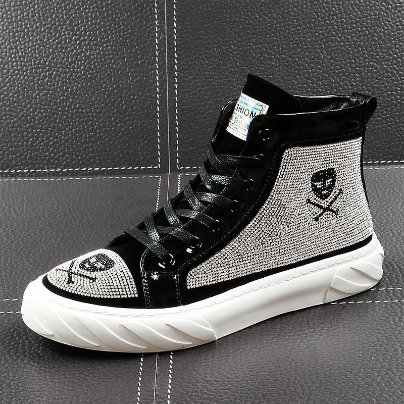 Casual Ankle Crystal High Top Style Men Sneaker