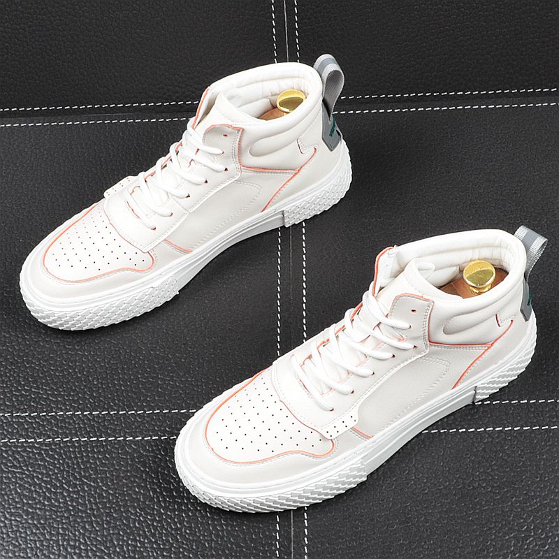 Youth Trend White High Top Thick Bottom Men Sneakers