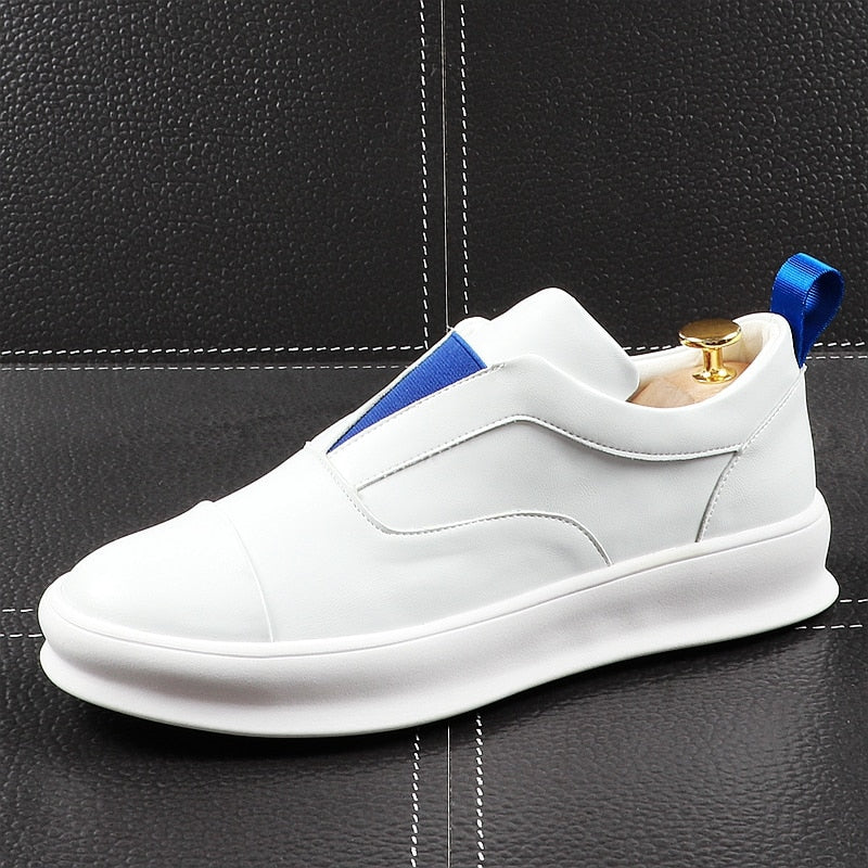 White Slip On Casual Breathable Thick Bottom Men Sneaker